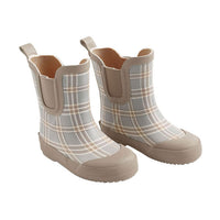 Quincy Mae Blue Plaid Rain Boots