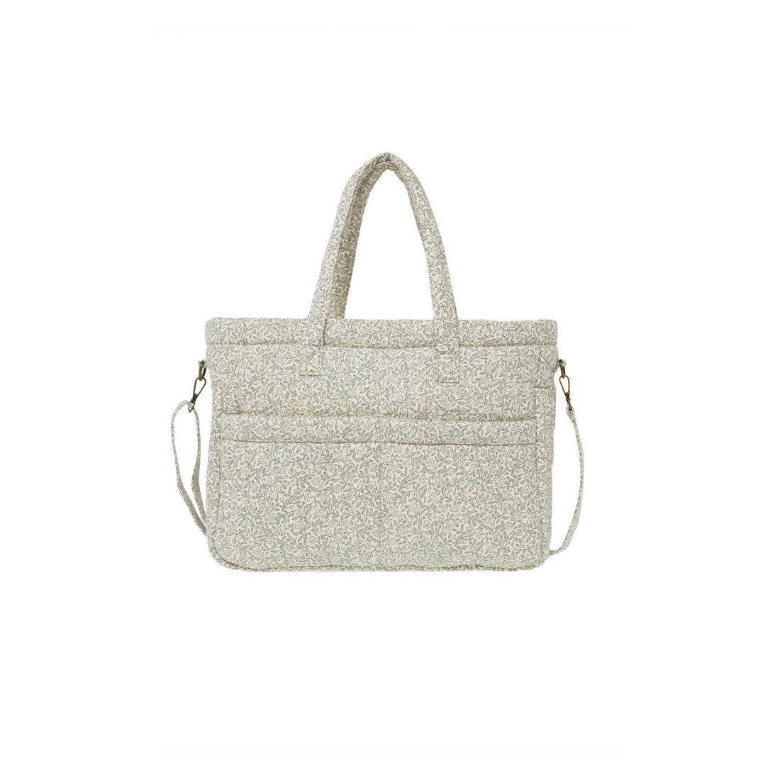 Quincy Mae Green Garden Diaper Bag + Changing Pad Set
