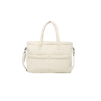 Quincy Mae Oat Check Diaper Bag + Changing Pad Set