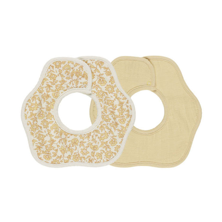 Quincy Mae Dahlia, Yellow Flower Bib, 2 Pack