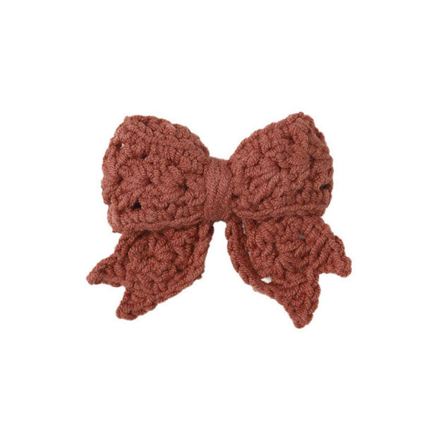 Quincy Mae Cranberry Crochet Bow
