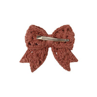Quincy Mae Cranberry Crochet Bow