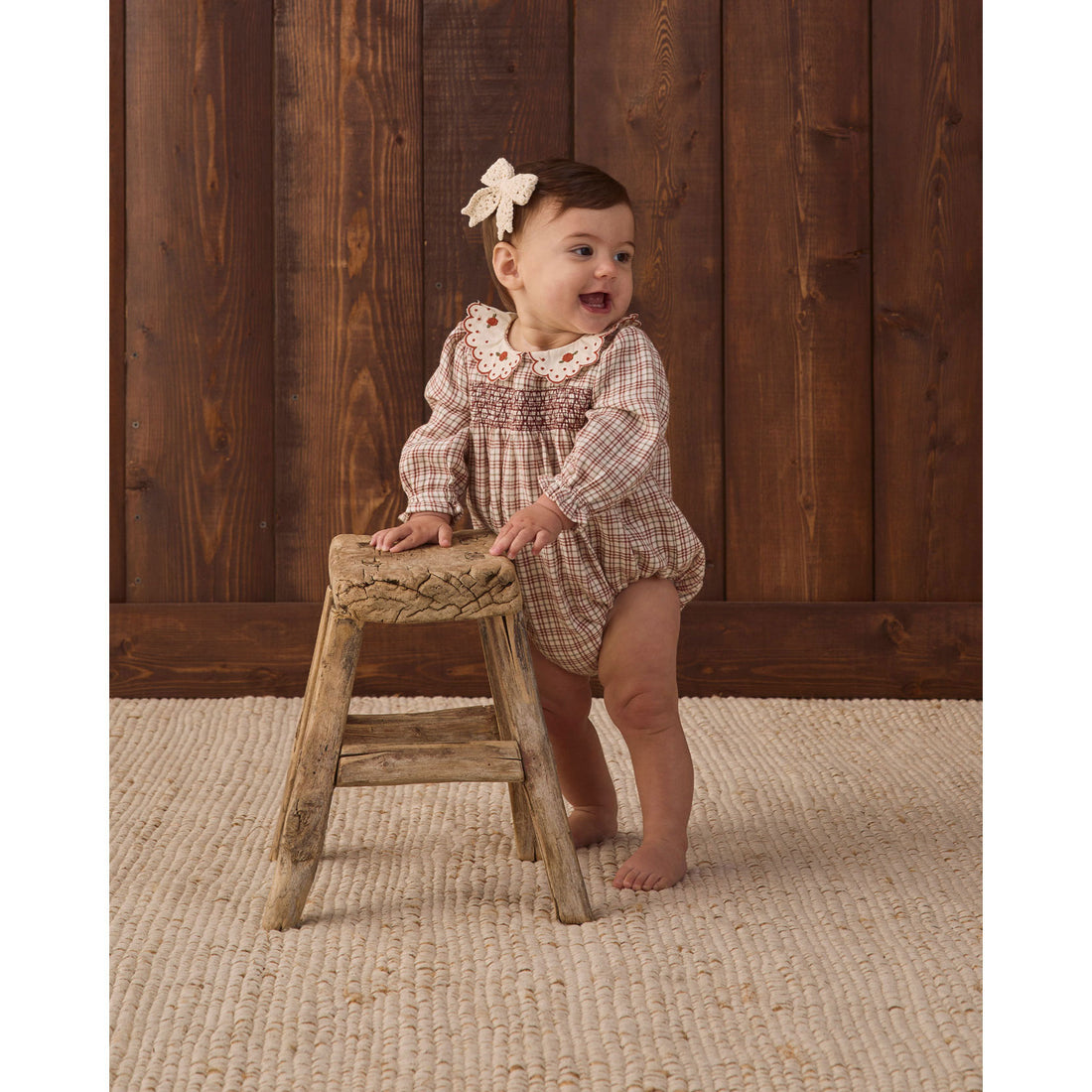 Quincy Mae Christmas Plaid Callie Romper