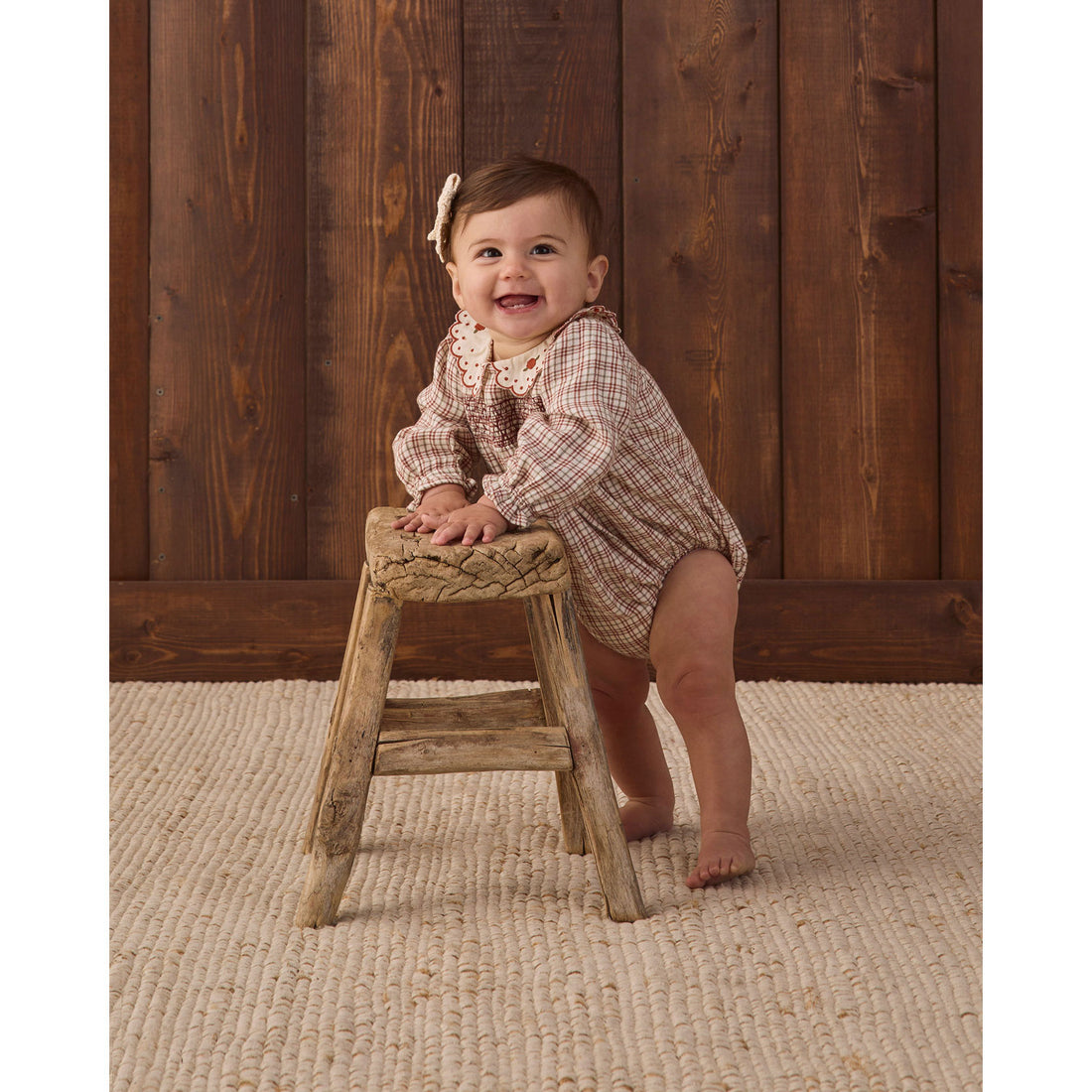 Quincy Mae Christmas Plaid Callie Romper