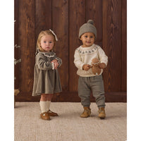 Quincy Mae Spruce Velour Baby Dress