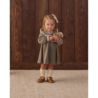 Quincy Mae Spruce Velour Baby Dress