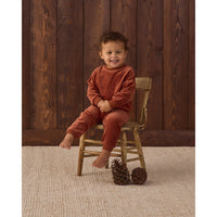 Quincy Mae Redwood Velour Relaxed Sweatshirt