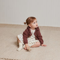 Quincy Mae Plum Heather Ruffle Collar Cardigan