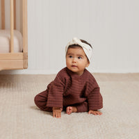 Quincy Mae Plum Quilted Sweater + Pant Set