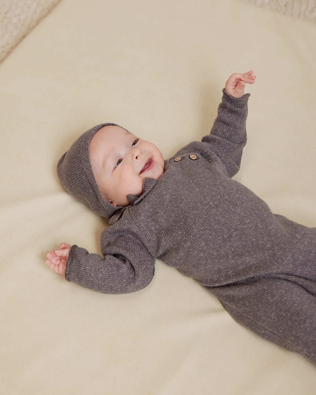 Quincy Mae Navy Cozy Heather Knit Jumpsuit