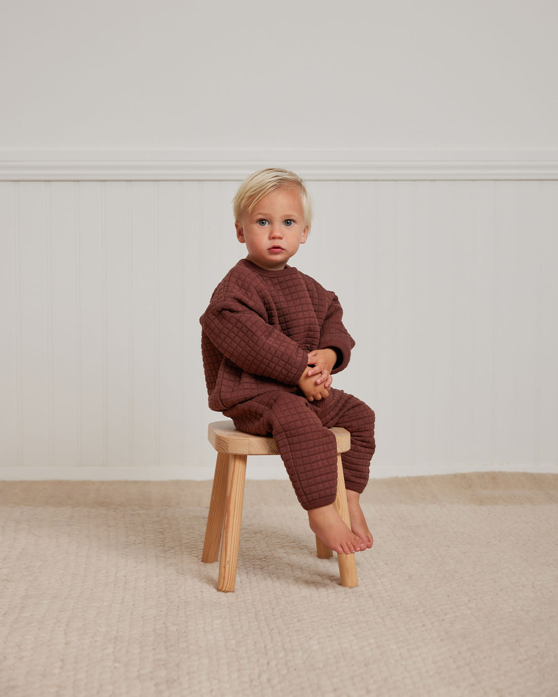 Quincy Mae Plum Quilted Sweater + Pant Set