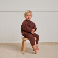 Quincy Mae Plum Quilted Sweater + Pant Set