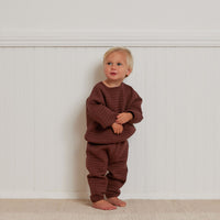 Quincy Mae Plum Quilted Sweater + Pant Set