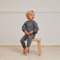 Quincy Mae Navy Pointelle Sweatpant
