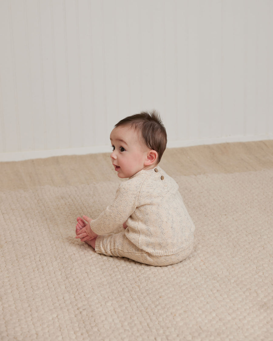 Quincy Mae Natural Speckled Knit Sweater