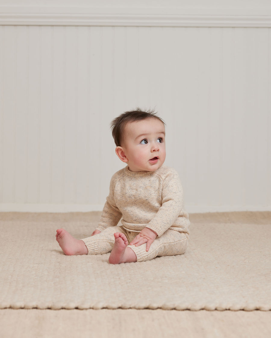 Quincy Mae Natural Speckled Knit Sweater