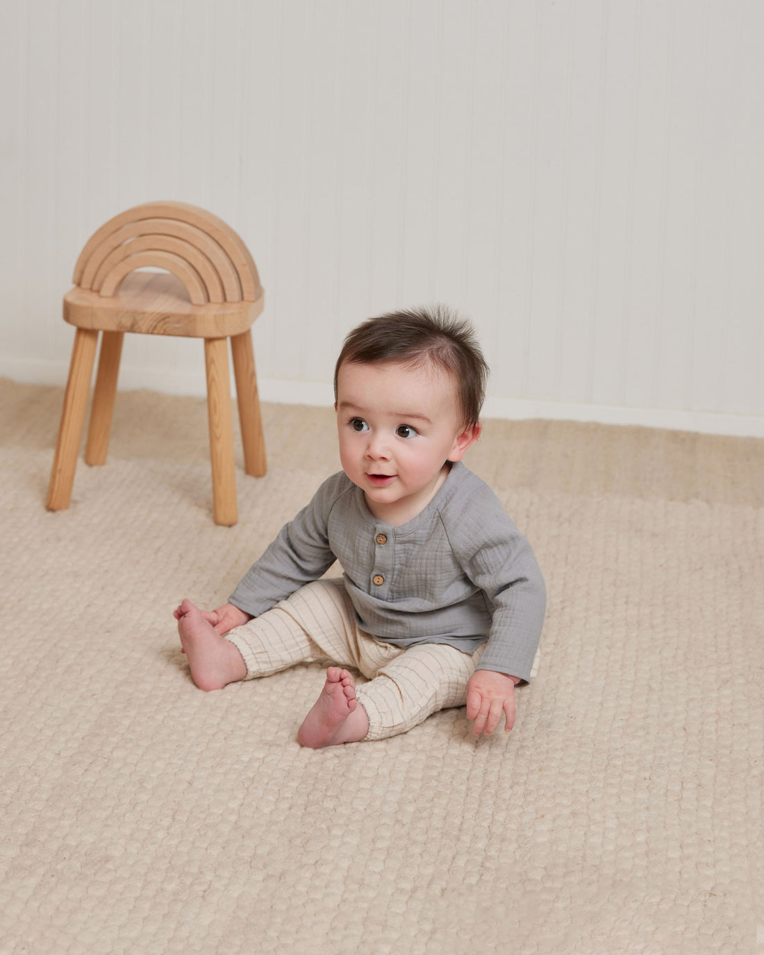 Quincy Mae Dusty Blue Zion Shirt