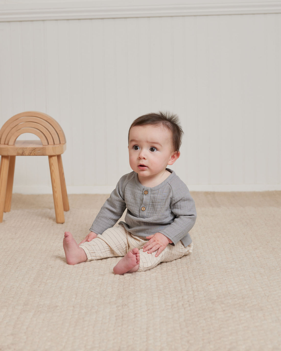 Quincy Mae Dusty Blue Zion Shirt