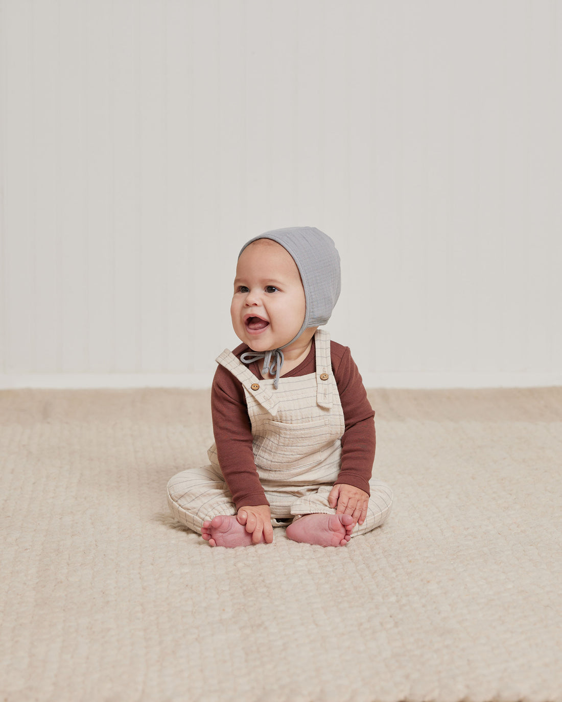 Quincy Mae Vintage Stripe Baby Overall