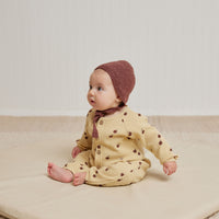 Quincy Mae Apples Waffle Long Sleeve Jumpsuit
