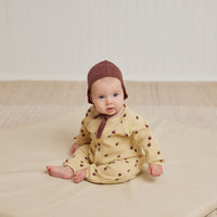 Quincy Mae Apples Waffle Long Sleeve Jumpsuit