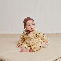 Quincy Mae Apples Waffle Long Sleeve Jumpsuit