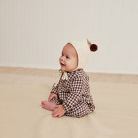 Quincy Mae Plum Gingham Woven Jumpsuit