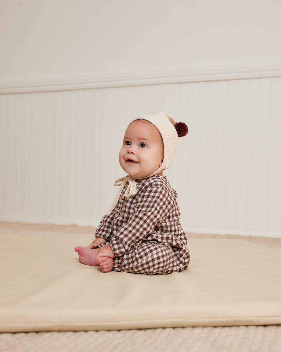 Quincy Mae Plum Gingham Woven Jumpsuit