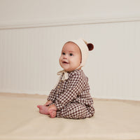Quincy Mae Plum Gingham Woven Jumpsuit
