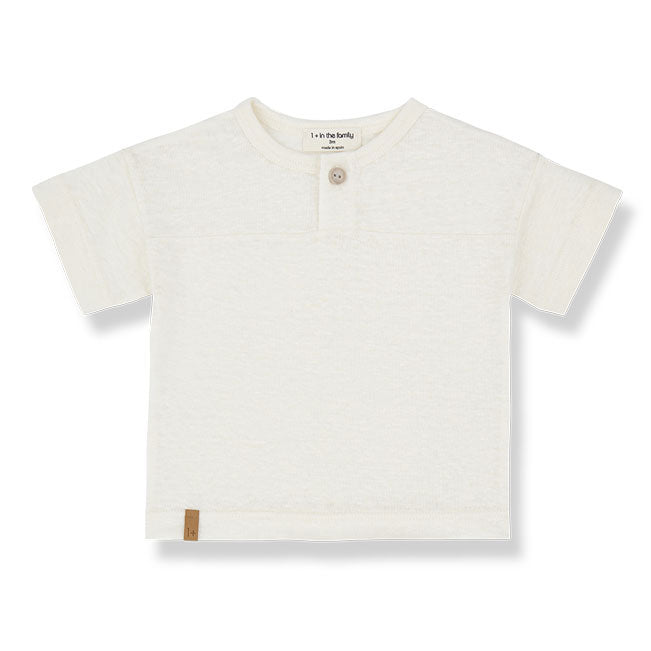1+ in the Family  Off White Rafa Henley Baby Shirt