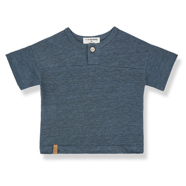 1+ in the Family  Petroleum Rafa Henley Baby Shirt