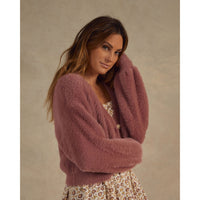Rylee and Cru Raspberry Boxy Crop Womens Cardigan