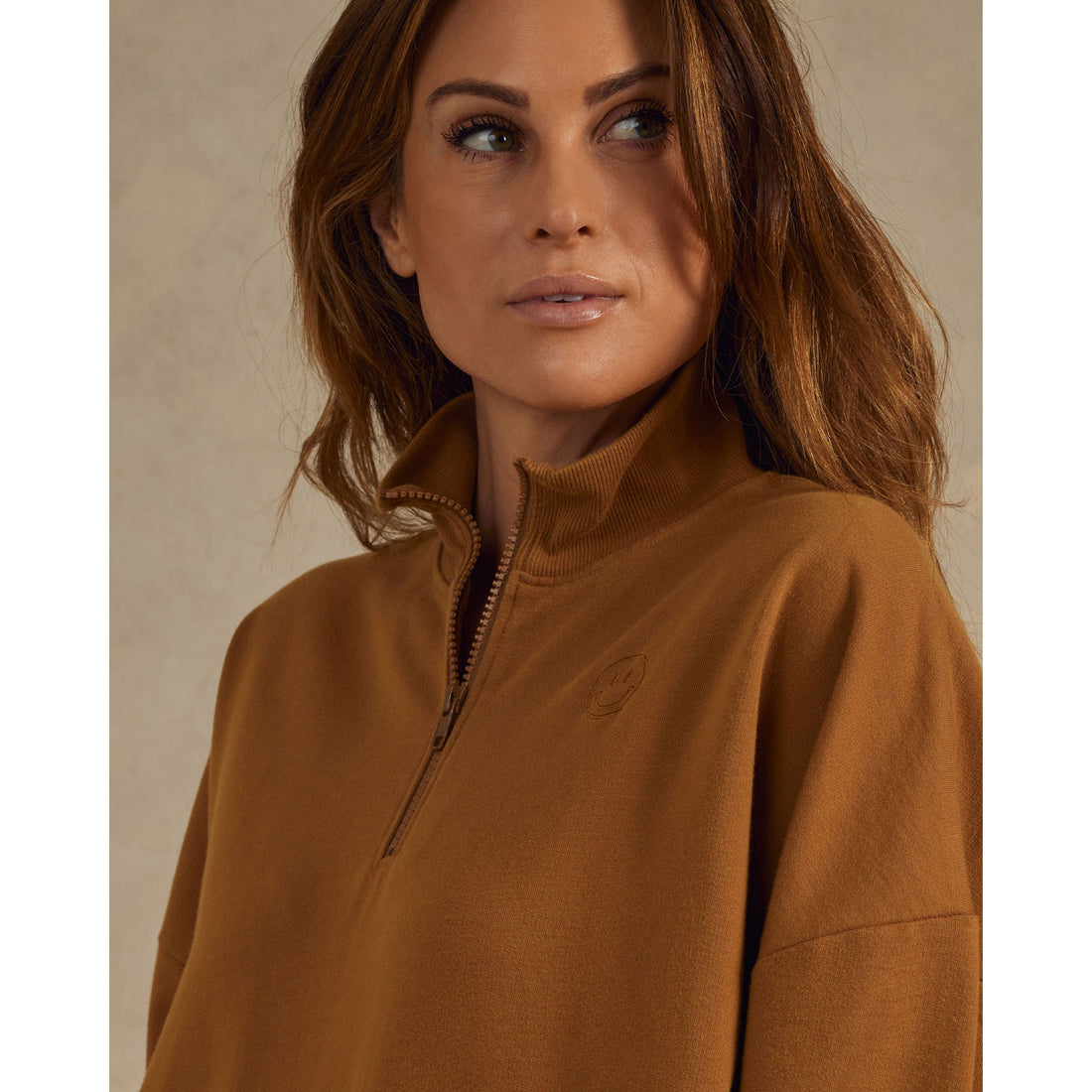 Rylee and Cru Brass Quarter Zip Womens Pullover