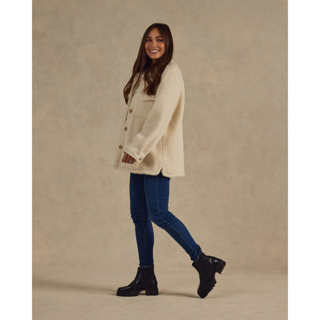 Rylee and Cru Natural Shearling Chore Womens Coat