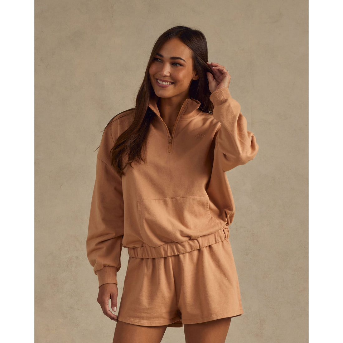 Rylee and Cru Melon Quarter Zip Womens Pullover