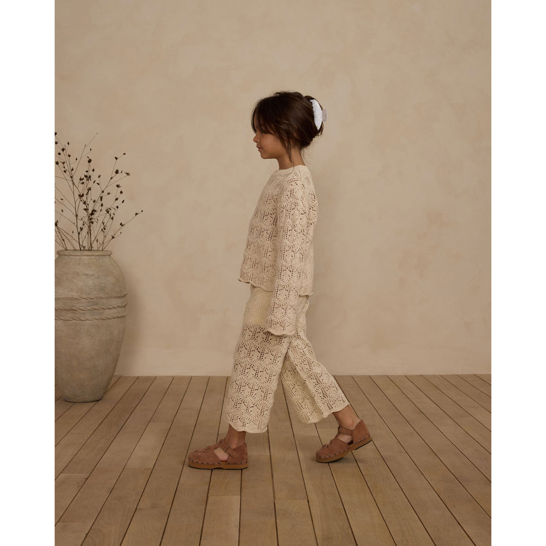 Rylee and Cru Natural Chrochet Knit Pant