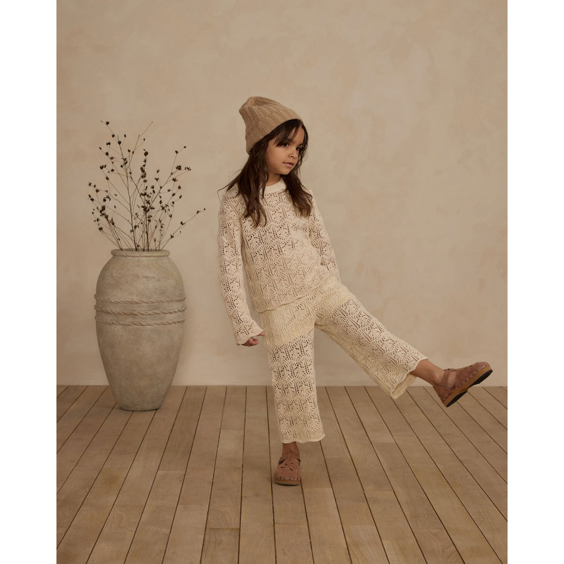 Rylee and Cru Natural Chrochet Knit Pant