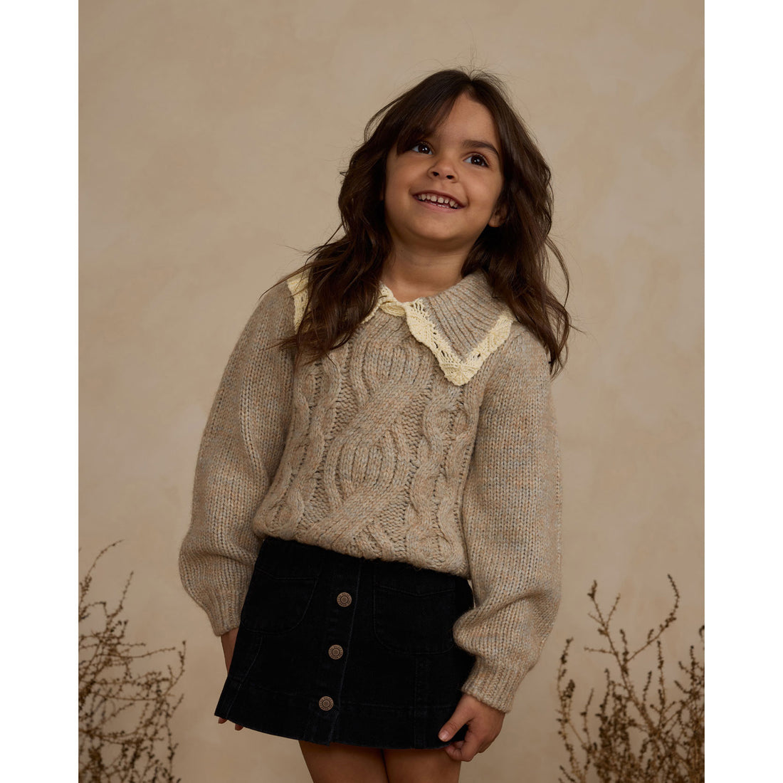 Rylee and Cru Heathered Sand Alice  Sweater