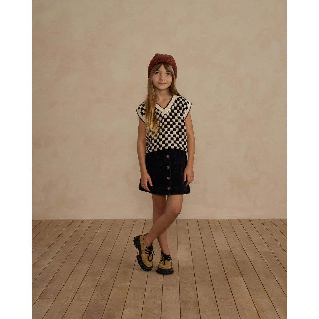 Rylee and Cru Check Sweater  Vest