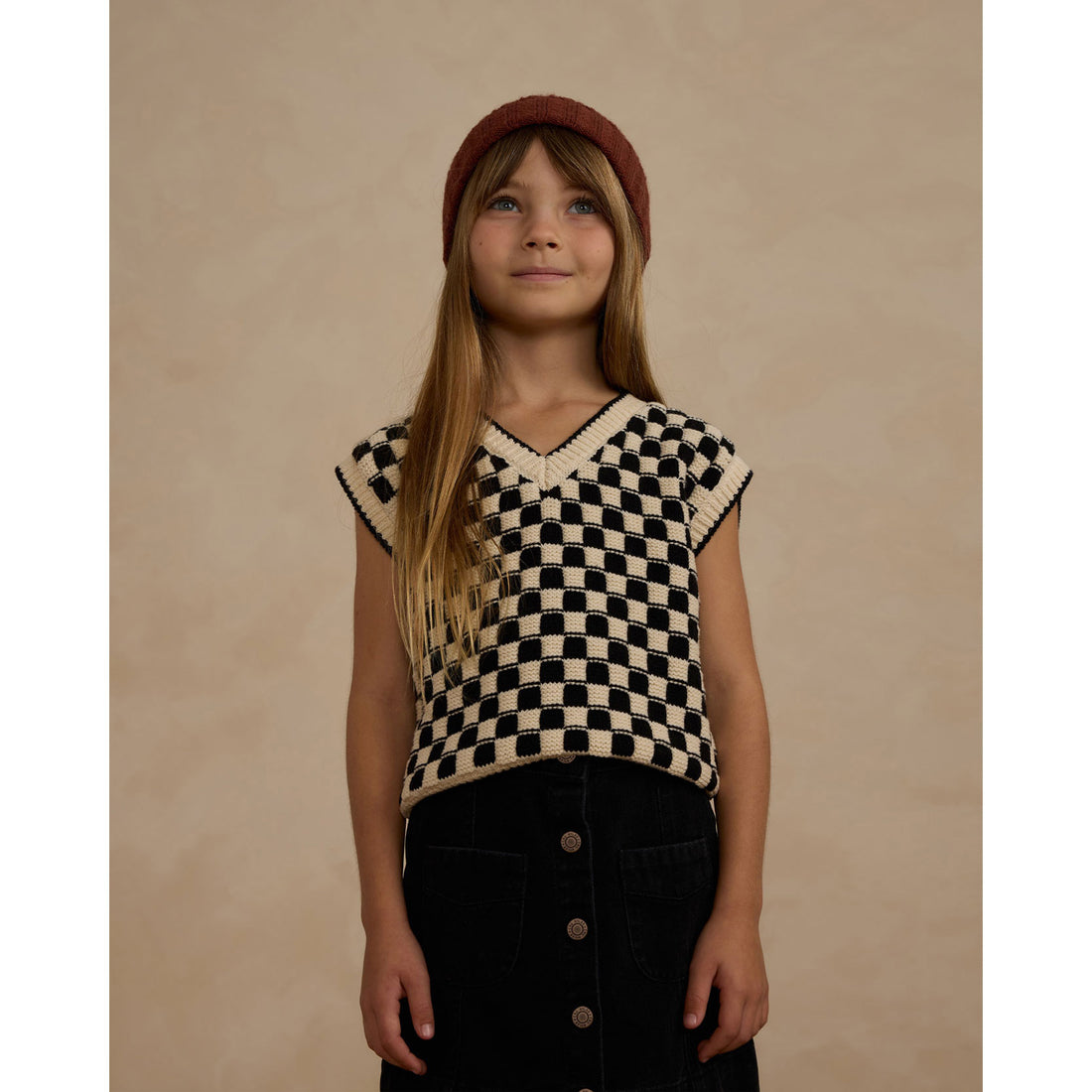 Rylee and Cru Check Sweater  Vest