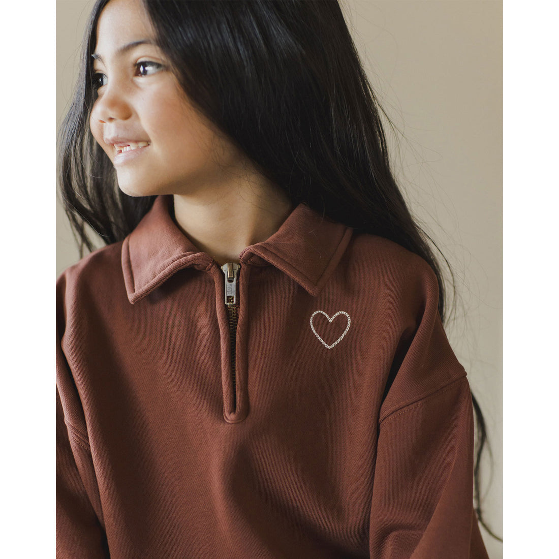 Rylee and Cru Brick Quarter Zip Pullover