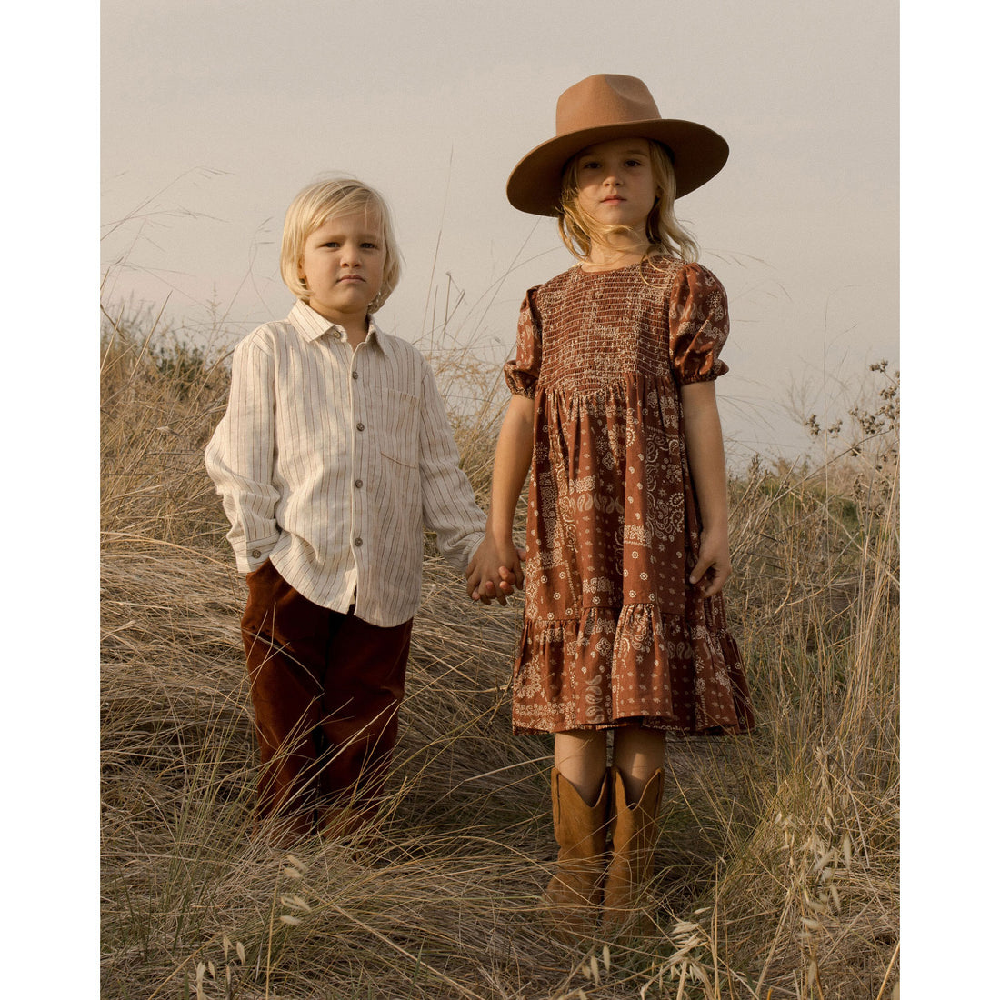 Rylee and Cru Brick Bandana Lydia Dress