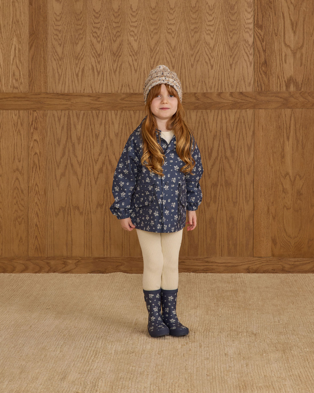 Rylee and Cru Blue Floral Raincoat