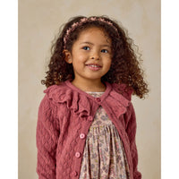 Noralee Raspberry Ruffle Cardigan