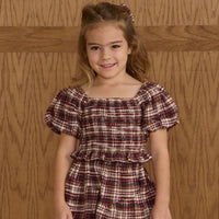 Rylee and Cru Burgundy Plaid Tiered Mini Skirt