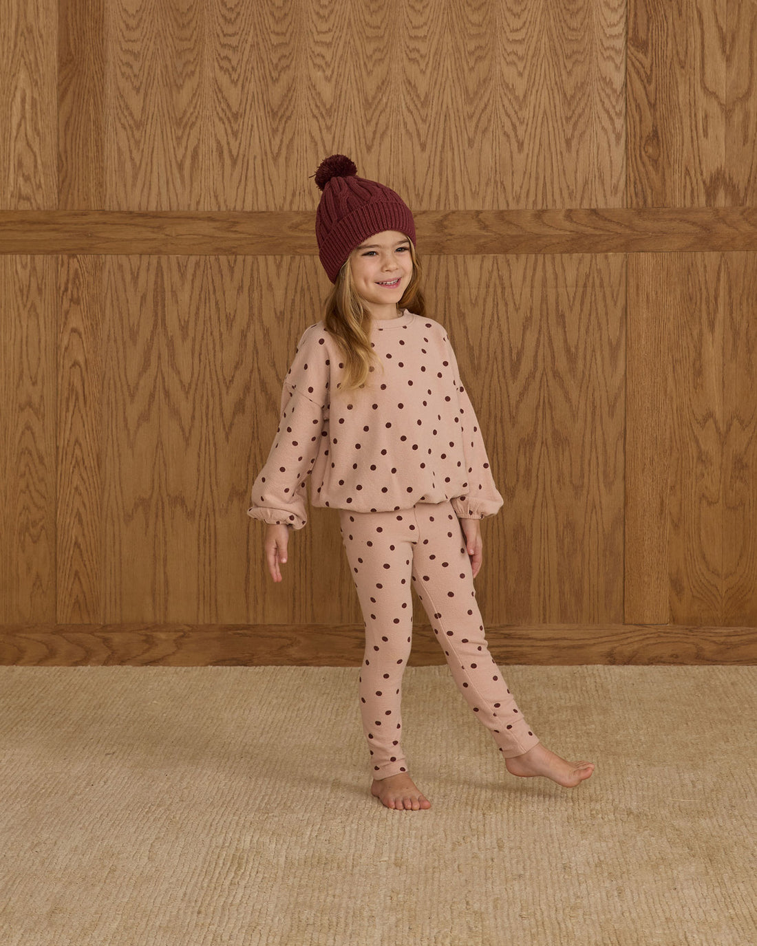 Rylee and Cru Polka Dot Spongey Knit Set
