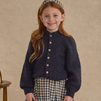 Rylee and Cru Navy Check Pleated Mini Skirt