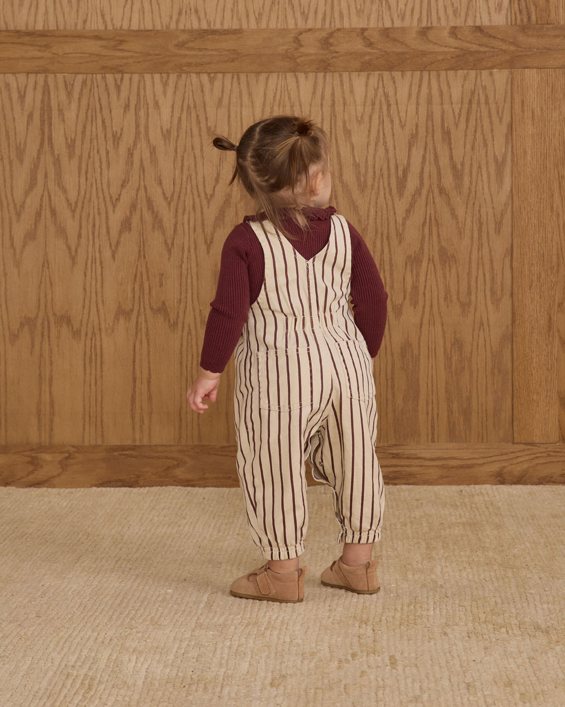 Rylee and Cru Burgundy Stripe Vintage Overall