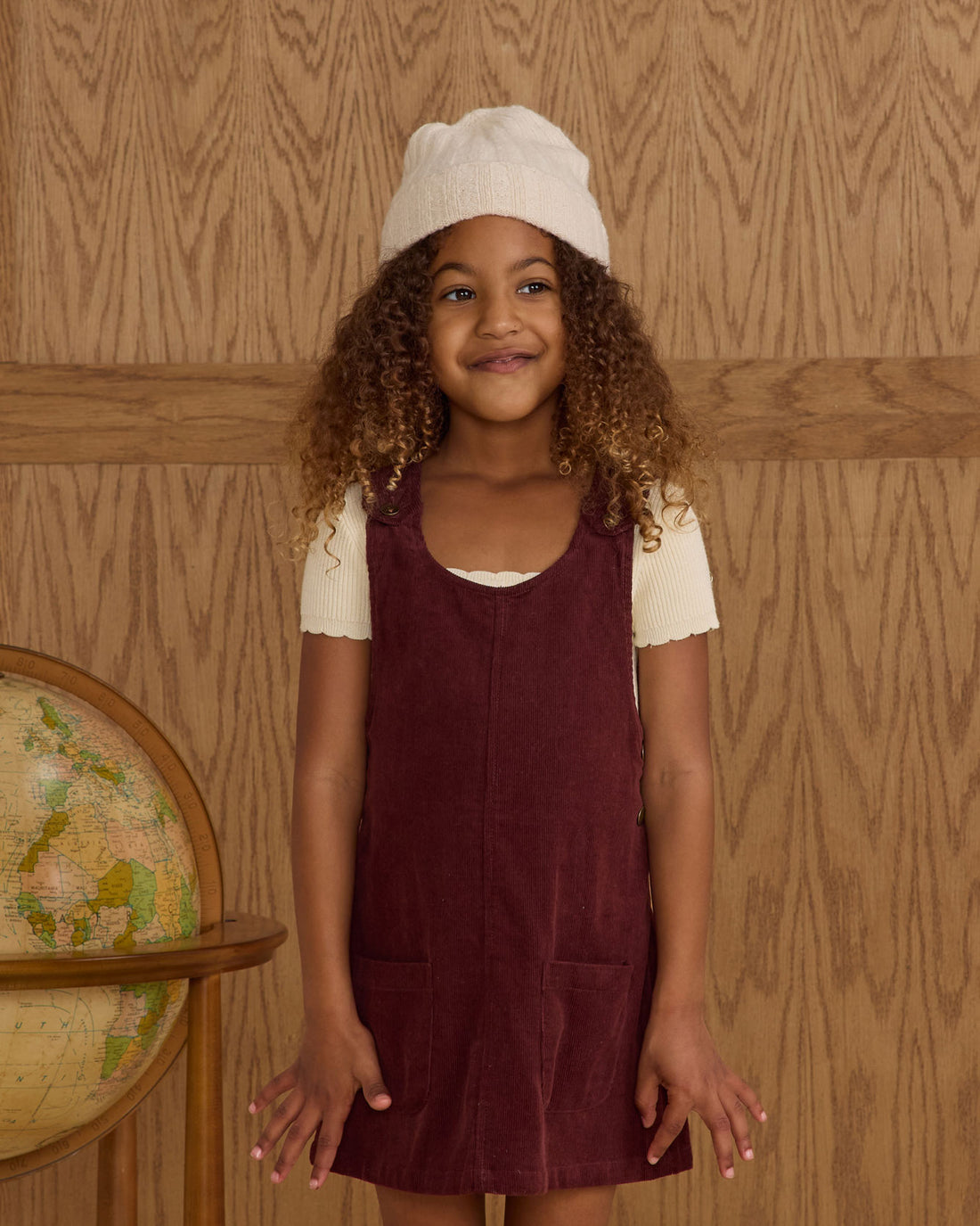 Rylee and Cru Burgundy Odette Overall Dress