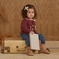 Rylee and Cru Burgundy Collared Cardigan